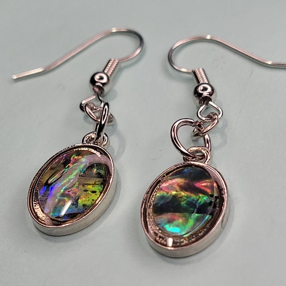 🤍3/$30 Abalone Shell Silver Plated Dangle Earrings - Picture 3 of 3